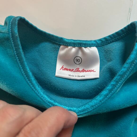 Hanna Andersson Velour Tiered Dress, Size 90 - Picture 5 of 6